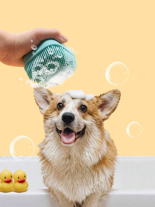 Cepillo con Dispensador de Shampoo para Mascotas