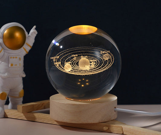 Lámpara de Cristal con Diseño Planetario